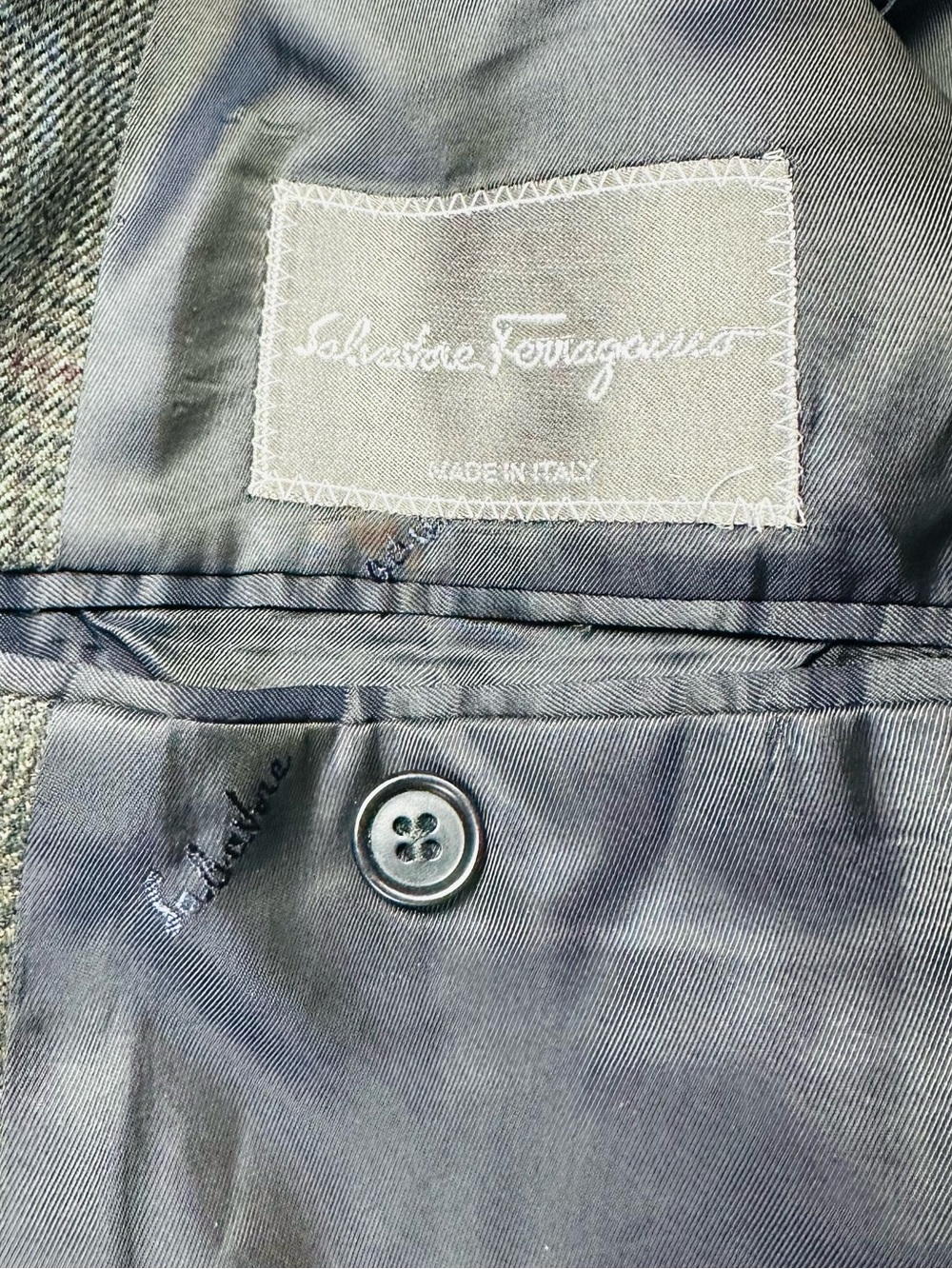 SALVATORE FERRAGAMO VINTAGE DOUBLE BREASTED VIRGIN WOOL BLAZER ITALY 54 US 44 - Picture 9 of 16